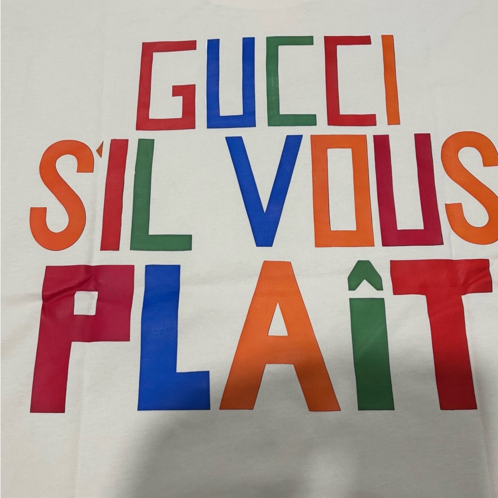 Gucci Men’s White Short Sleeve Logo Graphic Tee